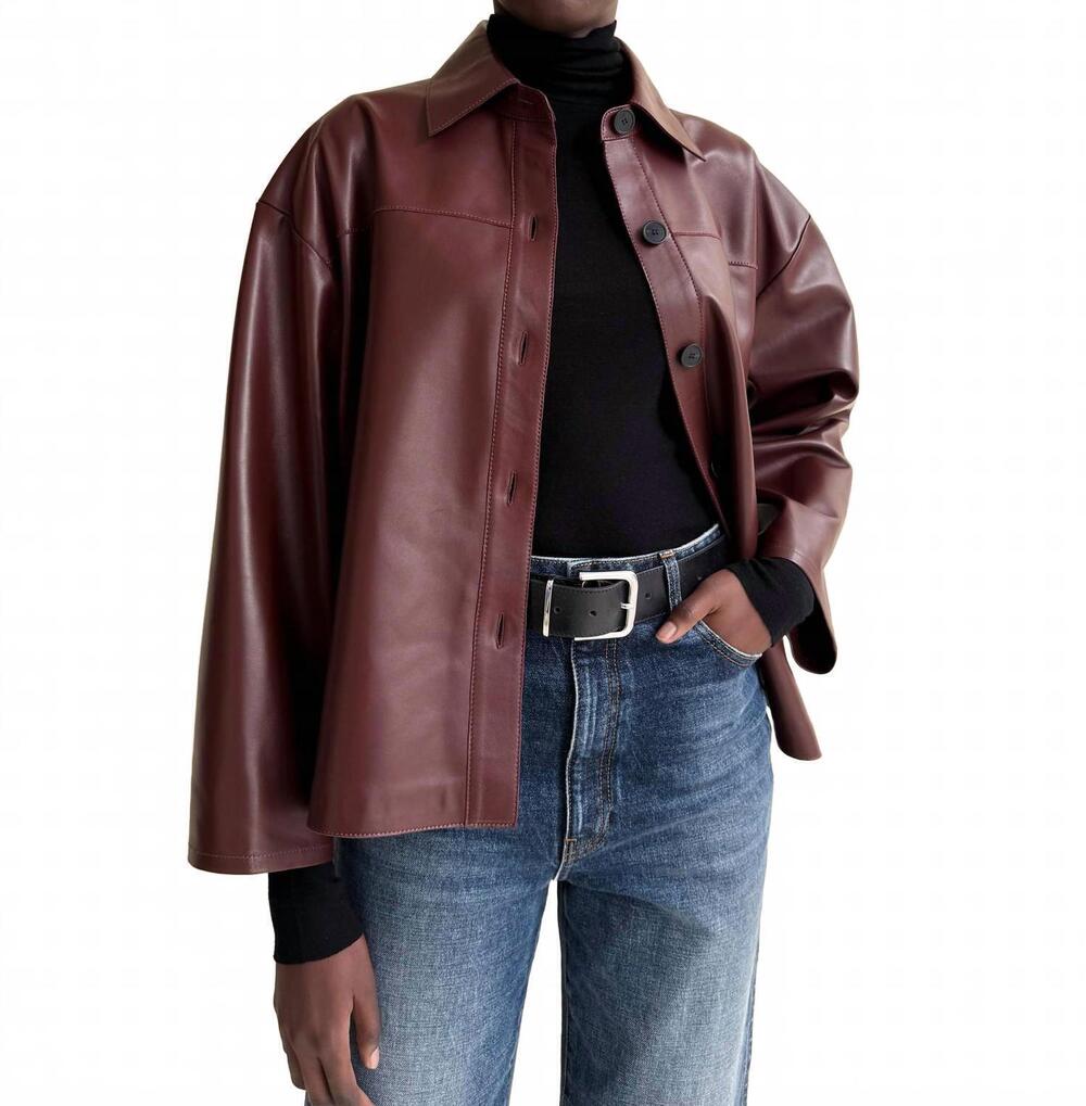 NEW ARMA fenna lamb butter jacket in mahogany